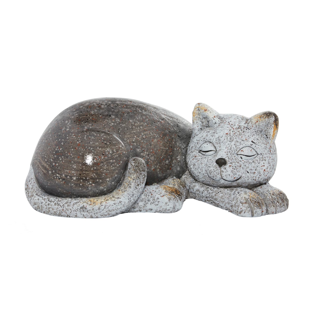 15&#x22; Gray Polystone Country Cat Garden Sculpture